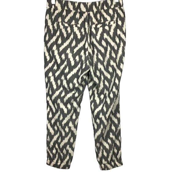 J. Crew Seaside Jogger Pant Ikat Cream Gray Print Pull On Pants sz 6 - Picture 4 of 11
